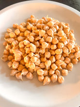 Pile of chickpeas on a white plate