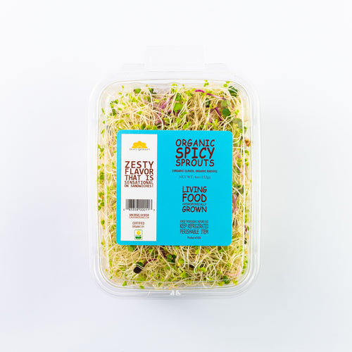 clover and radish sprouts mixed together